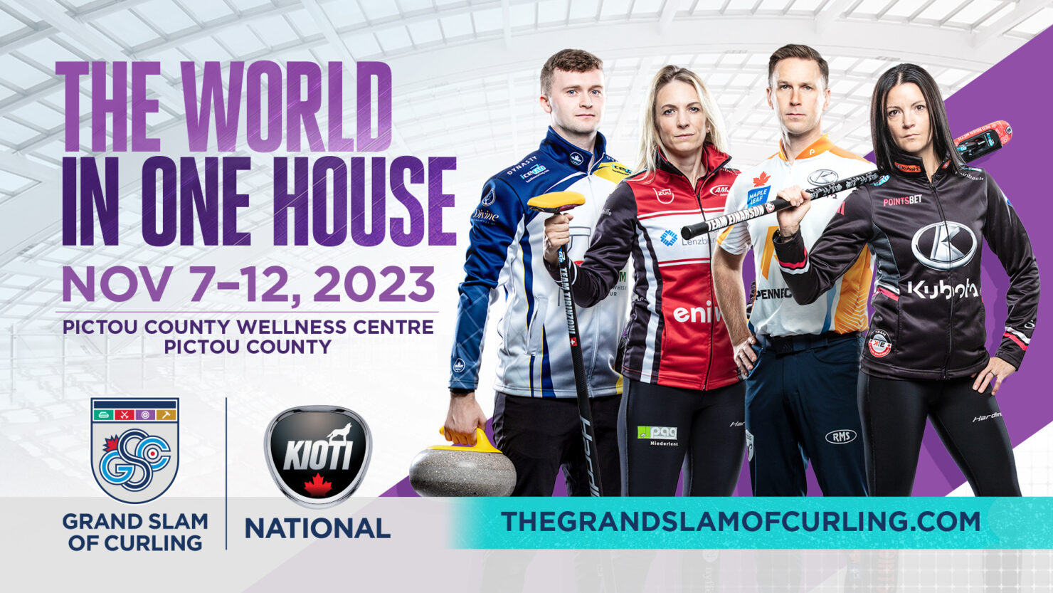 The Grand Slam of curling is heading to Pictou County for the KIOTI National in November.  7-12